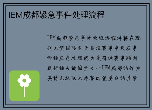 IEM成都紧急事件处理流程